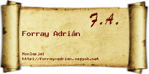 Forray Adrián névjegykártya